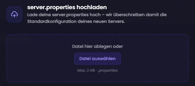 server.properties für den Minecraft Umzug herunterladen